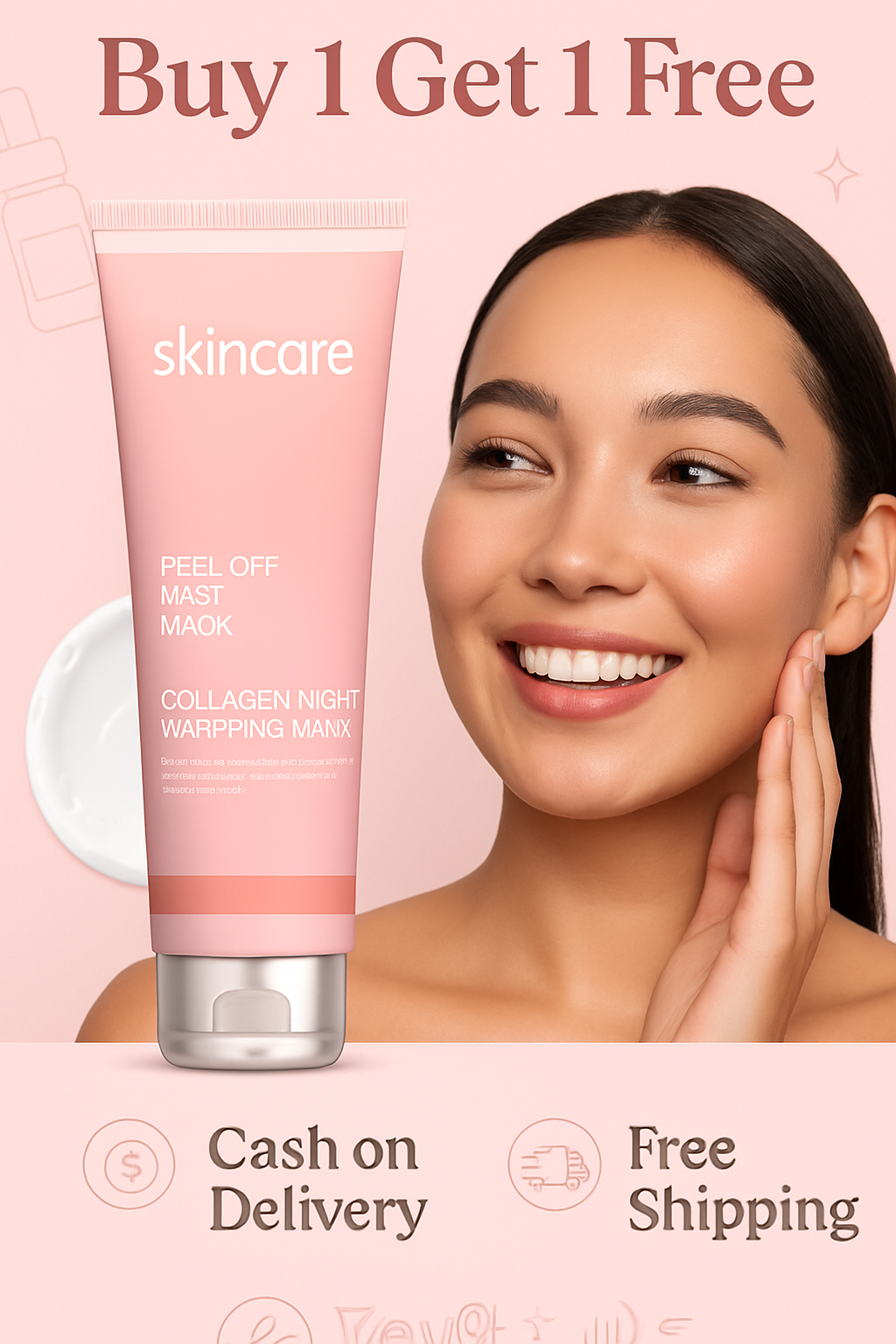 GlowLuxe + Collagen Night Wrapping Peel Off Mask Pack of 1 + 1